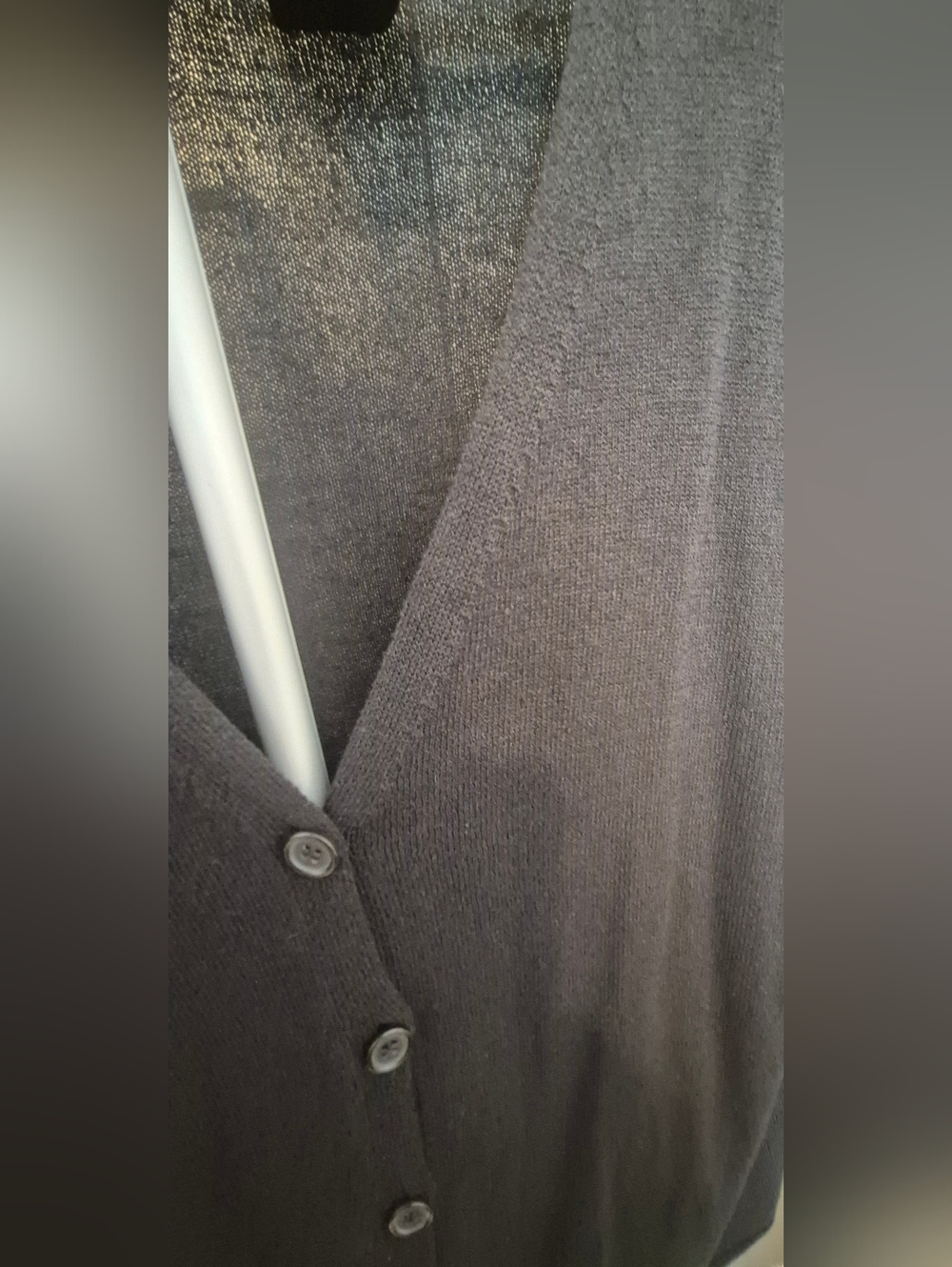 Max Studio London Black Lightweight Sheer Cardigan XL Button Front 3/4 Sleeve - Picture 3 of 7